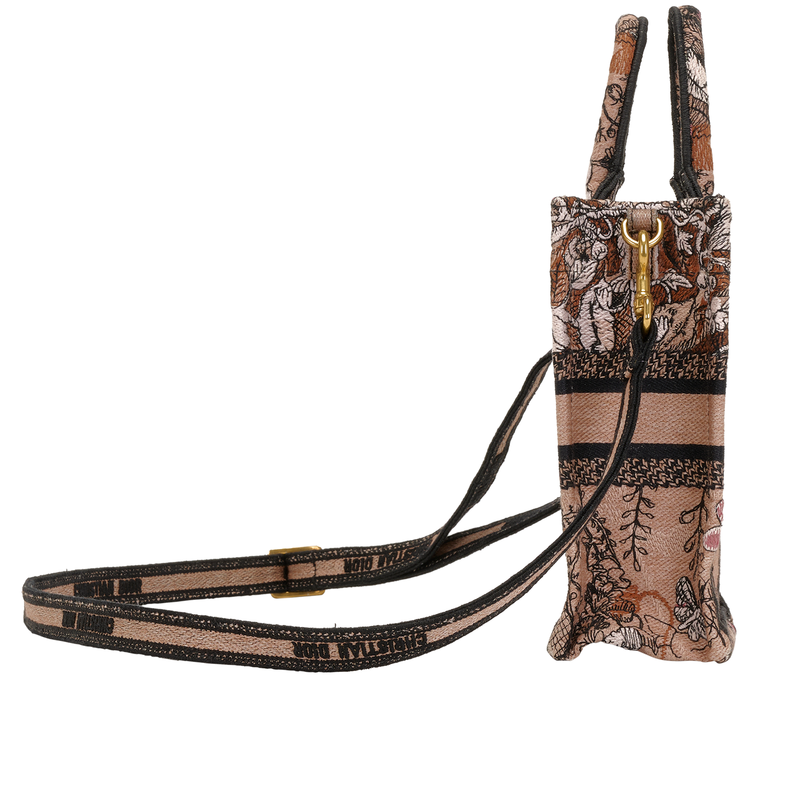 Mini Jardin Magique Vertical Book Tote, &pound;950, Handbags, Black/Pink, Canvas, Side view